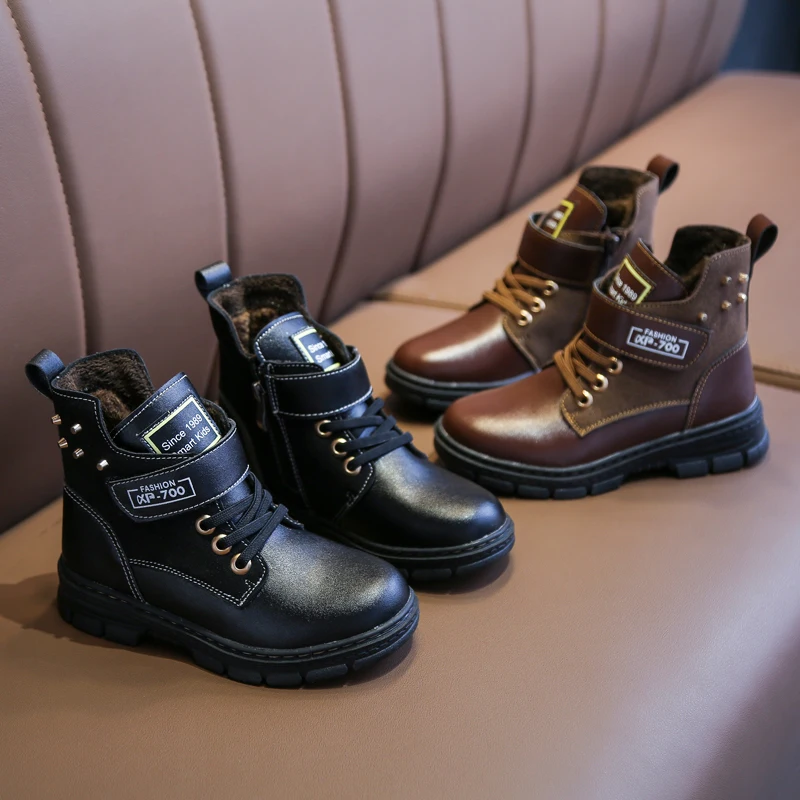 

Winter Boy Fashion Sport Boot Inside Fur Casual Boot Baby Boys Hard-Wearing Toddler Boy Warm Boot Good Quality Kids Martin Boots