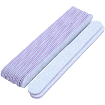 

20 Nail Files Double Sided 180/100 Grit GREY Straight Emery Board