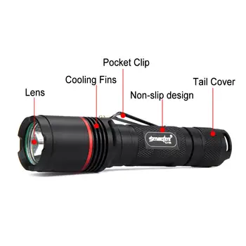 

3500LM Tactical Flashlight 5 Modes T6 LED Torch Zoomable Focus 18650 LED