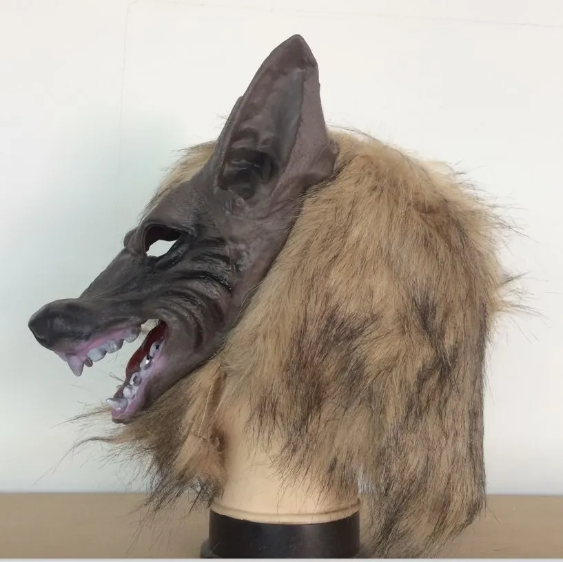 

Halloween Horror Devil Costume Ball Props Mask Full Set Head Wolf Head Band