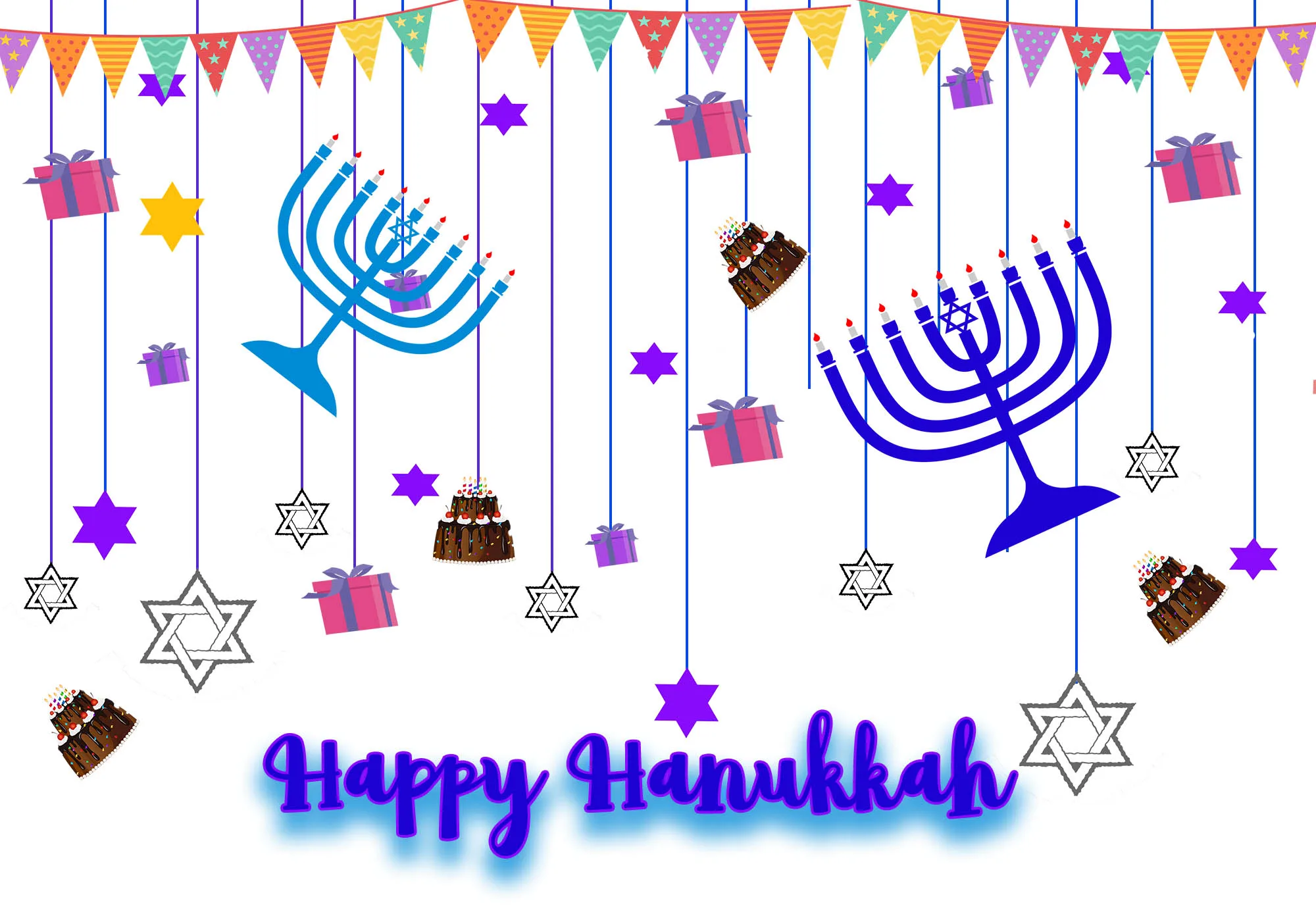 GFUITRR счастливый Hanukkah фотографии фонов вечерние Рождественские фото фон украшения синие подарки виниловые фото стенд реквизит
