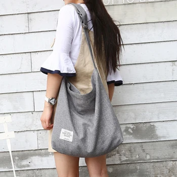 

Women Bag Lightweight Canvas Adjustable Strap Wear Resistant Large Capacity Crossbody Shopping Casual Single Shoulder Fashion