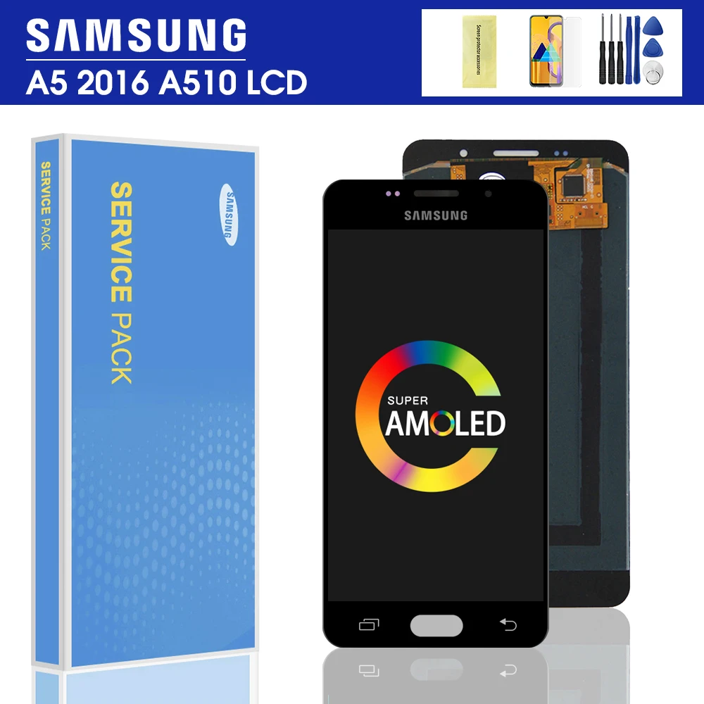 100% тест Оригинальный ЖК дисплей для Samsung Galaxy A5 2016 A510F A510M A510FD A5100 A510 сенсорный экран
