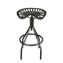 TOPOWER барный стул металлический порошковый слой фермерский дом трактор сиденье стул деревенский барный стул поворотный кофейный стул черный серебристый