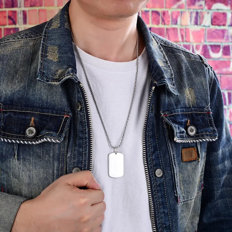 925 Sterling Silver Pendant Chain Light Smooth Flat Silver Tag Necklace For Man Woman Fashion Punk Fine Jewelry Chain pendant necklace,silver necklace