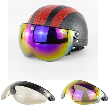 

Half Face Casco moto Helmet Bubble Lens Visors Chopper PC Lens Anti-Uv BV06 Helmet Motorcycle Bubble Visor Retro Shield Glasses