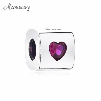 

Moonmory 925 Sterling Silver Love Dice Charm Red & Clear CZ Jewellery Beads for Bracelet Jewelry Making Women Valentien Gift