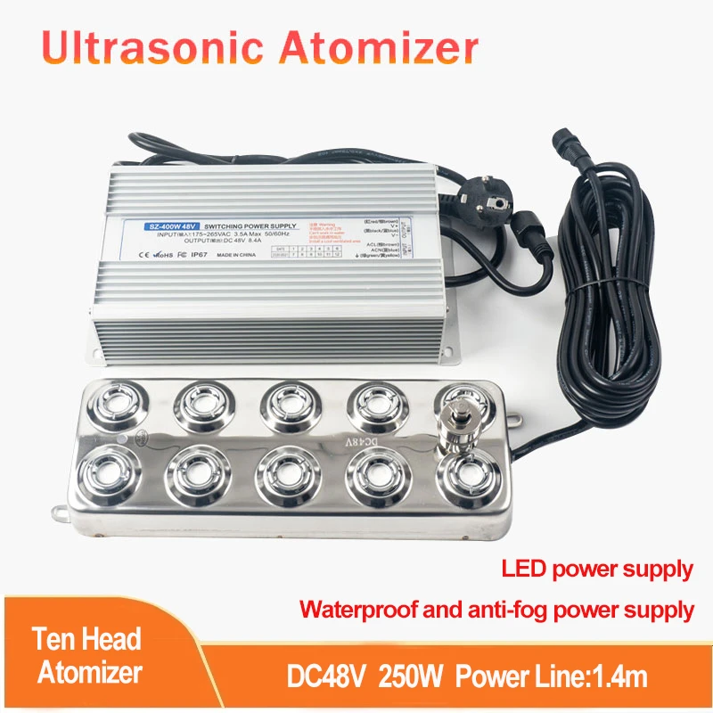 Ultrasonic Atomizer Industrial 10 Head Humidifier Fog Machine Mist Maker Fogger