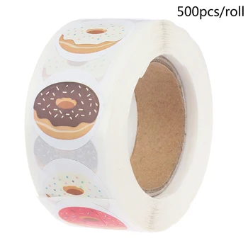 

500pcs/roll Donuts Thank You Sticker For Seal Labels Gift Packaging Stationery