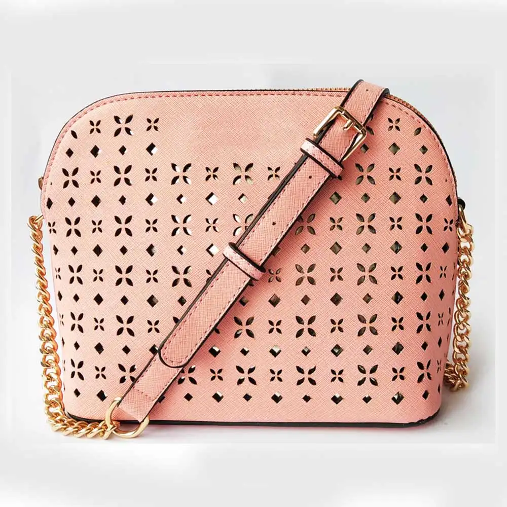 

LANSUXIANG Sweet lady shell bag trumpet Carved flowers fashion seashell bag messenger bag chain women's shoulder bag