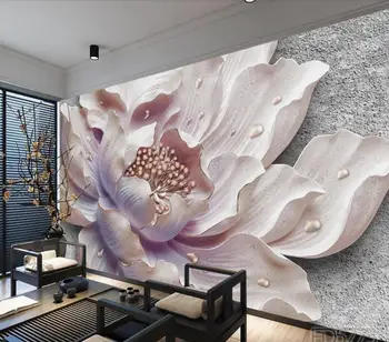 

CJSIR Custom Room Interior Decoration 3d Wallpaper Embossed Peony Jewel Flower TV Bedside Table Background Wall 3d Wallpaper