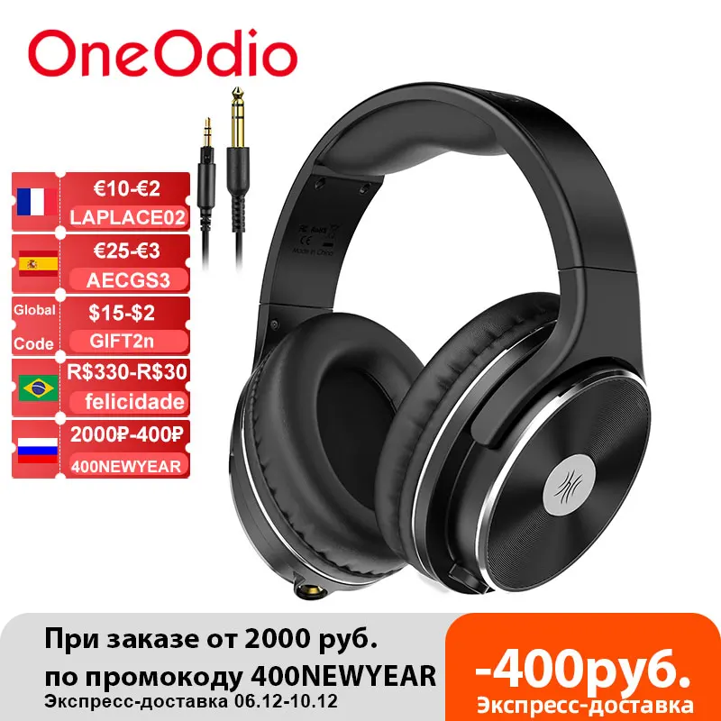Oneodio Wired Monitor Studio HIFI Headphones Over Ear With Microphone Professional DJ For Mixing Recording | Электроника