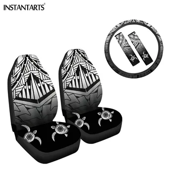 

INSTANTARTS 3D Sea Tortoise Polynesian Kanaka Maoli Design Car Seat Protector Anti-slip Armrest Case Cover Steering Wheel Covers