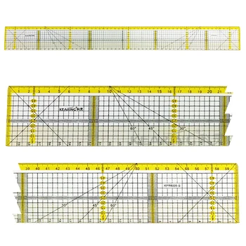 

Quilting Ruler Acrylic Quilters Ruler with Double Colored Grid Lines for Easy Precision Cutting for Quilting Sewing LHB9