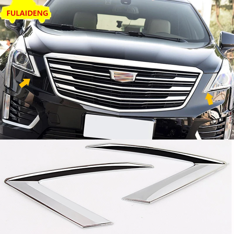 2 шт. для Cadillac XT5- ABS хромированные, для передних фар бровей крышка отделка автомобиля Стайлинг Аксессуары