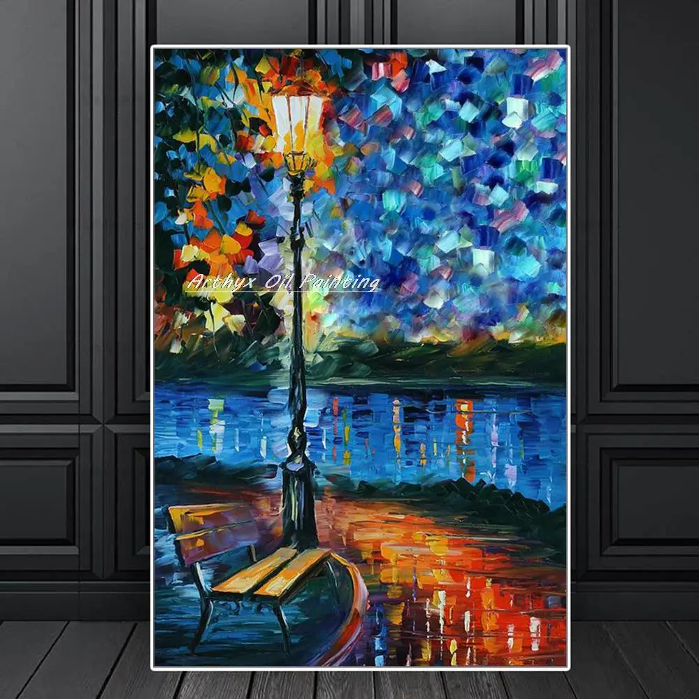 Handpainted Modern Thick Landscape Oil Painting On Canvas Handmade