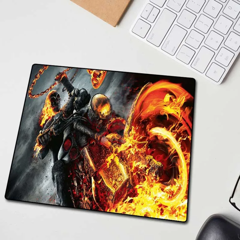 XGZ Flame Motorcycle HD Large Mouse Pad Black Lock Edge Custom Office Computer Desk Mat Rubber Non-
