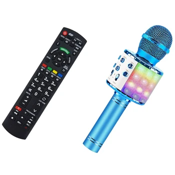

1 Pcs Universal Replacement Remote Control TV & 1 Set Wireless Bluetooth Karaoke Microphone with LED Lights