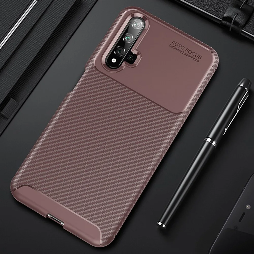 Чехол для huawei Nova 5 T 5 T, роскошный, из углеродного волокна, с защитой от падения, мягкий, ТПУ, защитный чехол для huawei Honor 20 Honor20 Pro Nova5T Couqe