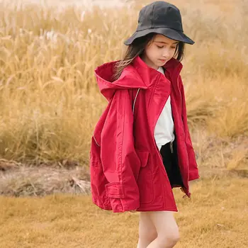 

2020 Spring Autumn Girls Windbreaker Coat Jacket Baby Kids Casual Hooded Outwear For Baby Kids Fashion Trench Coats Clothes W875