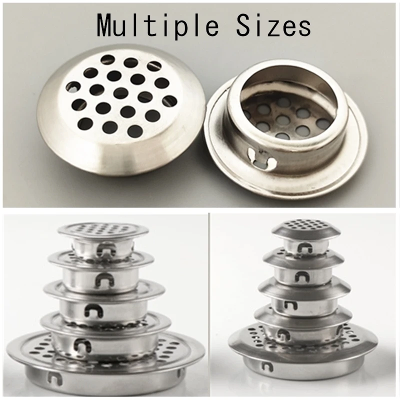 Wardrobe Cabinet Mesh Hole Round Air duct Stainless Air Vent Steel Louver Ventilation Cover Set
