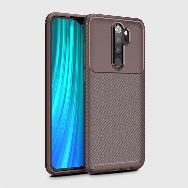 Коричневый Чехол для телефона для Redmi Note 8T 8 Pro Чехол из углеродного волокна противоударный чехол для телефона для Xiaomi Redmi Note 8 8 Pro Global - Цвет: Коричневый