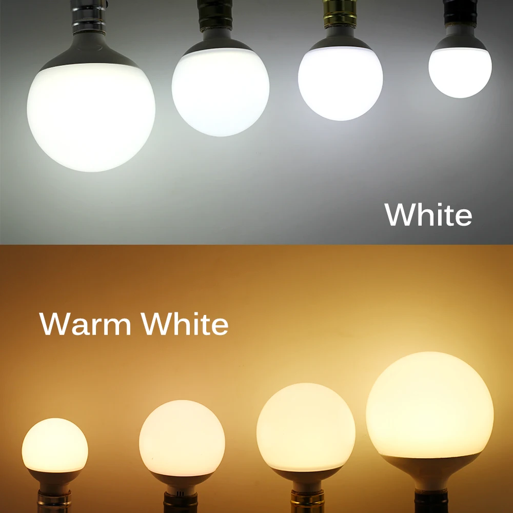 Led Lamp Licht AC85-265V E27 G60 5W G80 9W G95 12W G125 18W Led Grote Witte bubble Voor Decoratieve Verlichting.