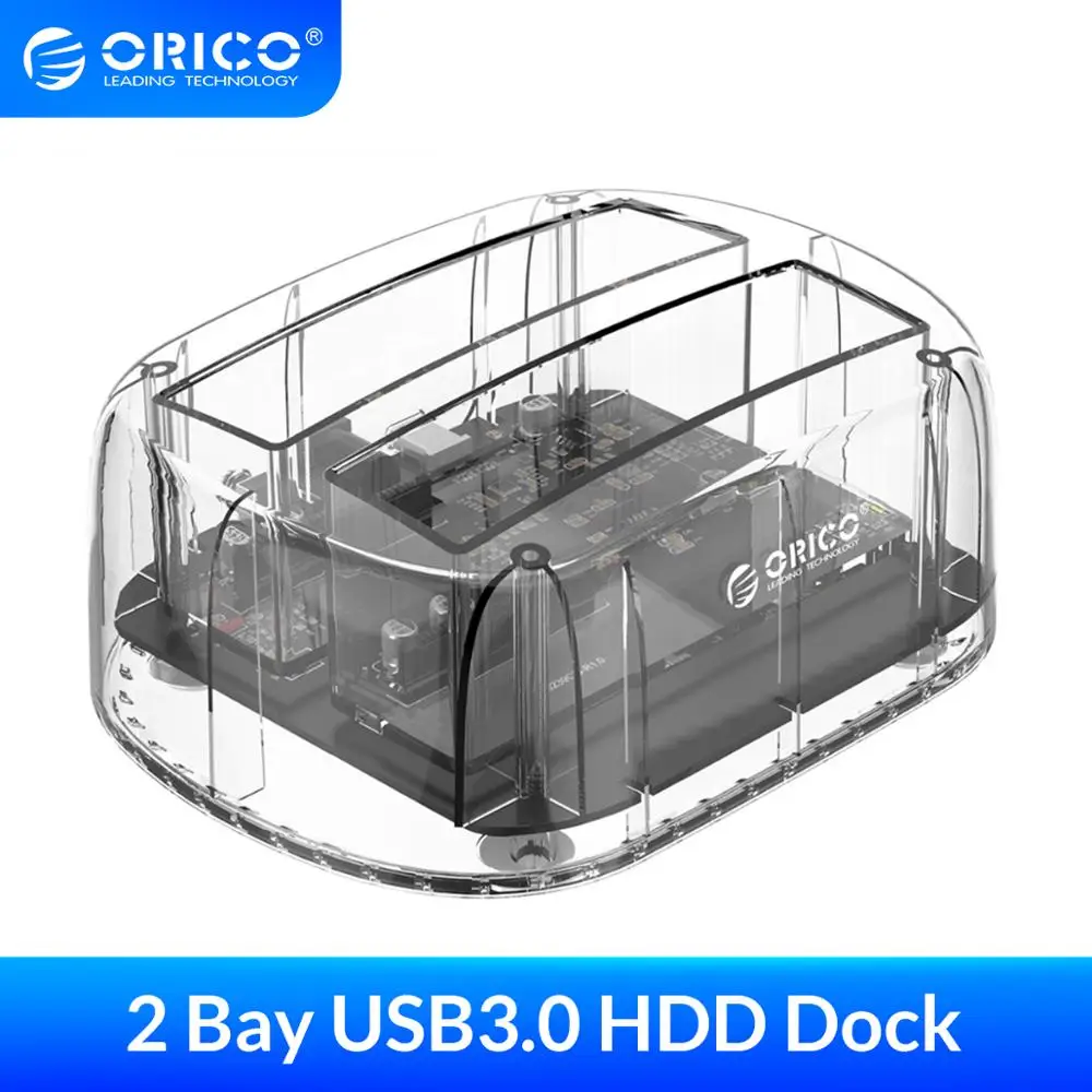ORICO 2 5/3 5 дюймов отсека USB3.0 прозрачный корпус для жесткого диска поддержка UASP 24 ТБ