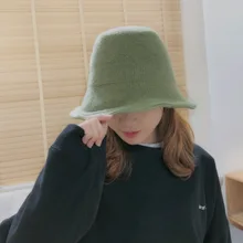 Зимние шапки для женщин, осенне-зимняя вязаная Панама, Рыбацкая шапка, одноцветная уличная Складная Рыбацкая шапка, женская панама, новинка, подарок