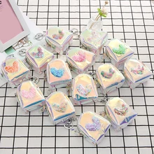 Модная милая сумка для монет с кольцом для ключей, Женский кошелек из ПВХ на молнии, мини-кошельки, сумка для денег, сумки для девушек, звезда, сердце, лазерная вспышка