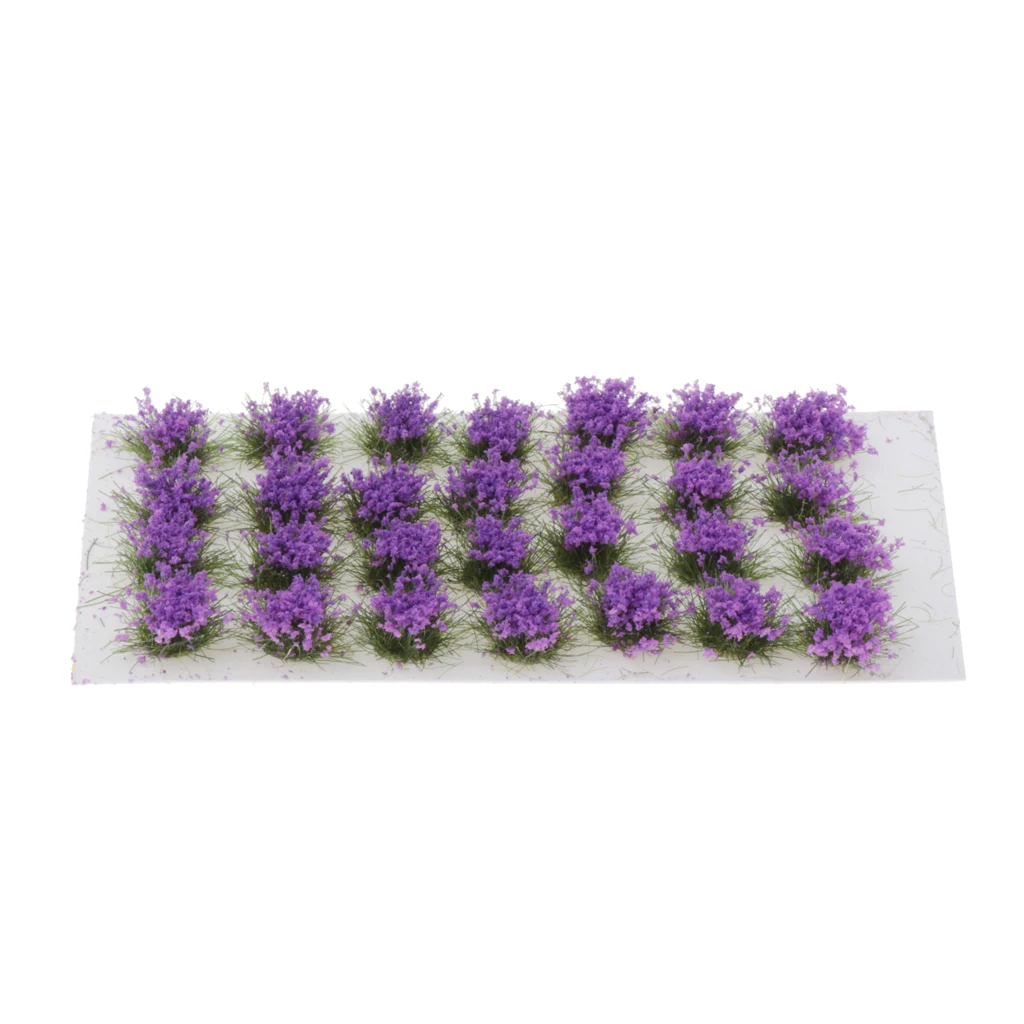50pcs Model Trees Miniature Landscape Scenery Train Railways Flower Purple 