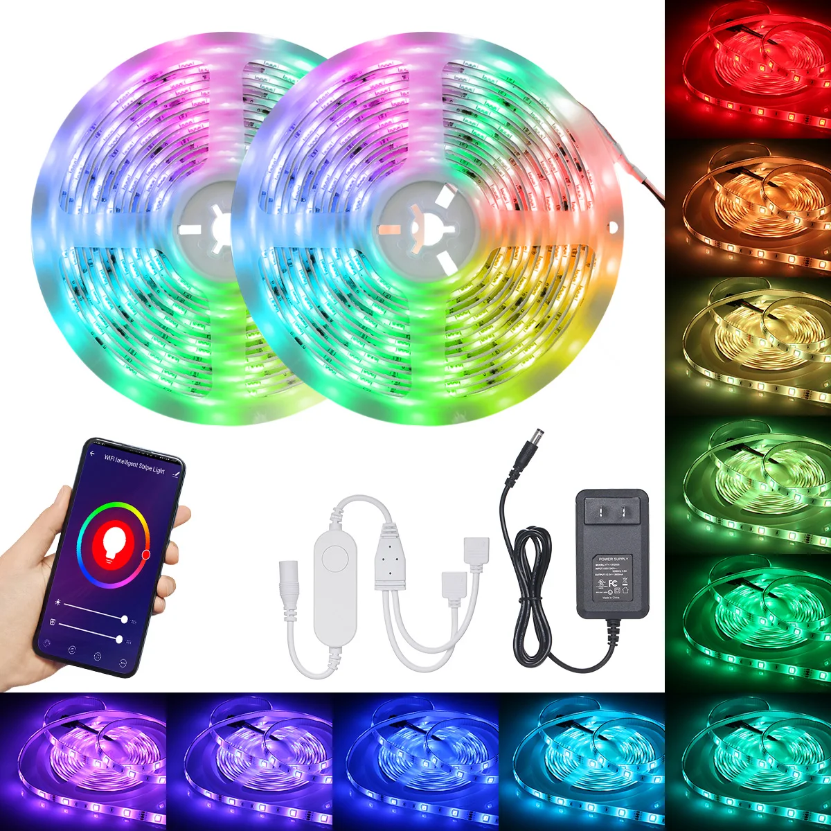 Wi Fi Интеллектуальный светодиодный светильник s 5/10 м 150/300 5050RGB веревка IP65 полоса