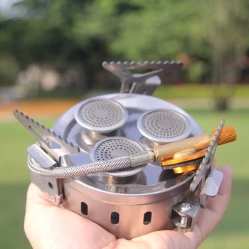

3-burner Gas Stove Outdoor Camping Portable Foldable Stainless Steel Cooking Stove Furnace Hiking Picnic Cooker Burners