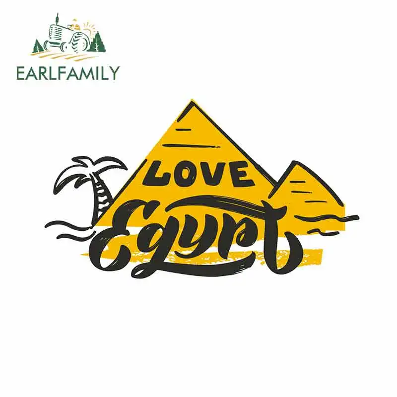 

EARLFAMILY 13cm x 7.3cm for Love Egypt Funny Car Stickers Vinyl Sunscreen RV VAN Fine Decal JDM Car Accessories Logo Cartoon