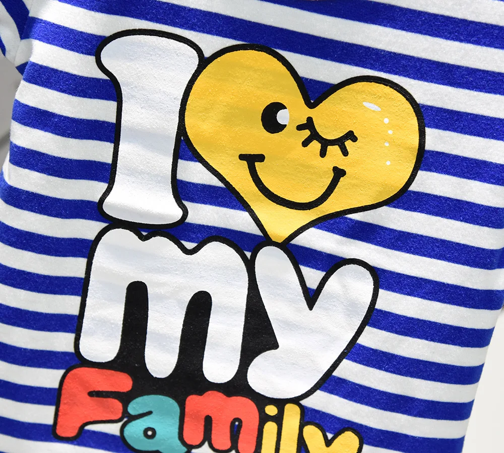 Zhao Overflow Childrenswear Summer Children New Style Stripe Short Sleeve Aa503 with Bermuda Shorts Aq851