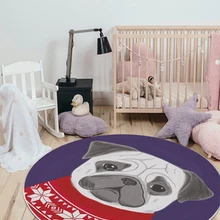 Мультфильм круглый ковер животный узор детская комната спальня Милая корзина для животных компьютерная Подушка для стула