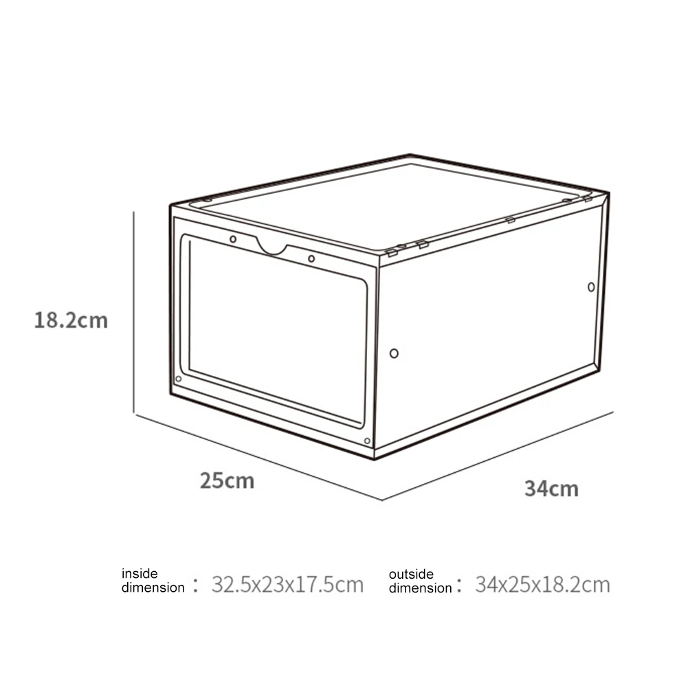 1 шт. пластиковая коробка для обуви прозрачный ящик чехол для защиты обуви от пыли контейнер для хранения Коробка для хранения игрушек коробка для обуви коробка для хранения обуви Orga