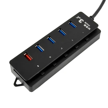 

5 Ports Portable On Off Switch USB Hub Smart Charging Indicator Light Splitter Power Adapter Accessories Professional Extension