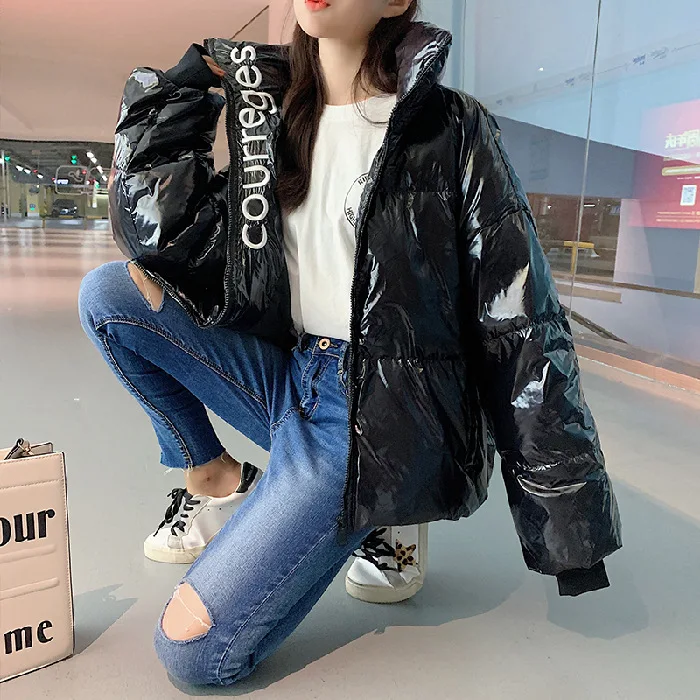 

2019 Autumn And Winter New Style Short Students by Age Loose-Fit Lettered Online Celebrity down Coat Cotton-padded Clothes Cotto
