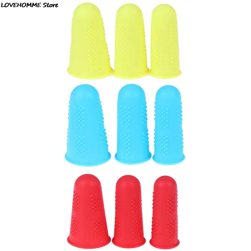 3pcs/set Silicone Finger Protector Sleeve Cover Anti-cut Heat Resistant Anti-slip Fingers Cover For Cooking Kitchen Tools
