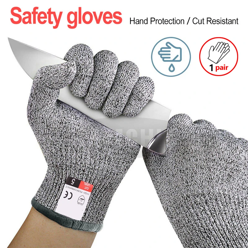 High-strength Grade Level 5 Protection Safety Anti Cut Gloves Kitchen Cut Resistant Gloves for Fish Meat Cutting Safety Gloves