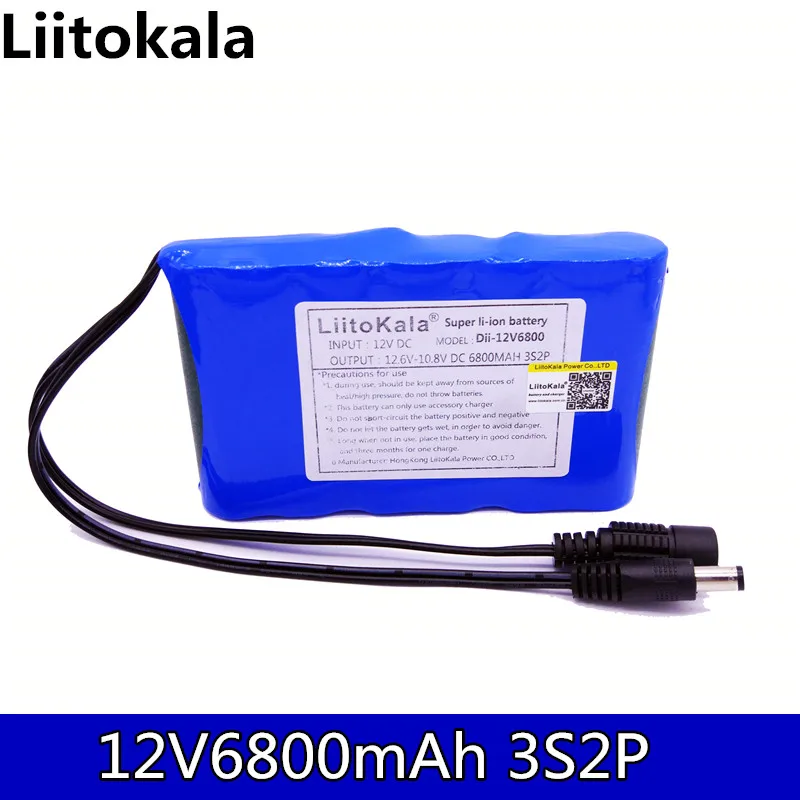 HK Liitokala12 V 2200 mah 3000mah 4400mah 6800 9800 10ah 18650 Li lon DC 12 батарея|Перезаряжаемые батареи| |