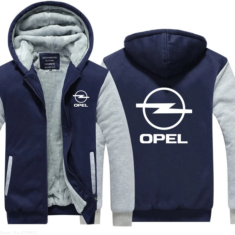 Новое зимнее мужское худи на молнии Opel sweashirt утепленное пальто с капюшоном толстые куртки на молнии - Цвет: 3