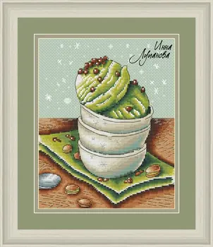 

t-MM Counted Cross Stitch Kit Handmade Needlework For Embroidery 14ct Cross Stitch Color Pistachios and ice cream