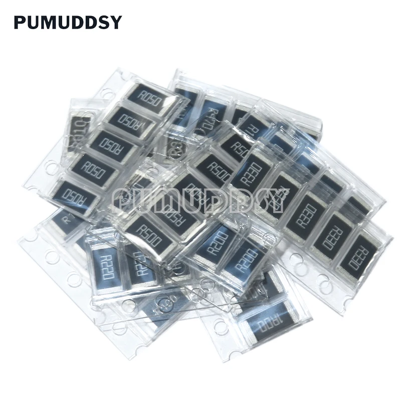 50PCS 1 2512 SMD Resistor Samples kit 10ValueX5PCS=50pcs 1R00 R500