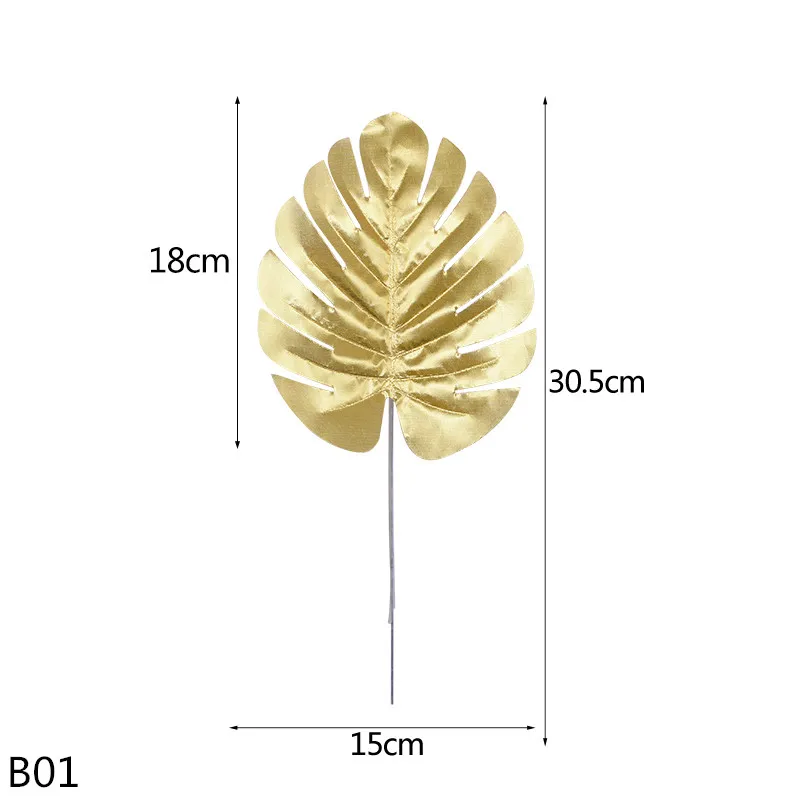 5/10 шт. цвета: золотистый, искусственный черепаха задней лист рассеянного хвост листьев сад пальмовых листьев для дома Одежда для свадьбы, дня рождения Декор - Цвет: B01