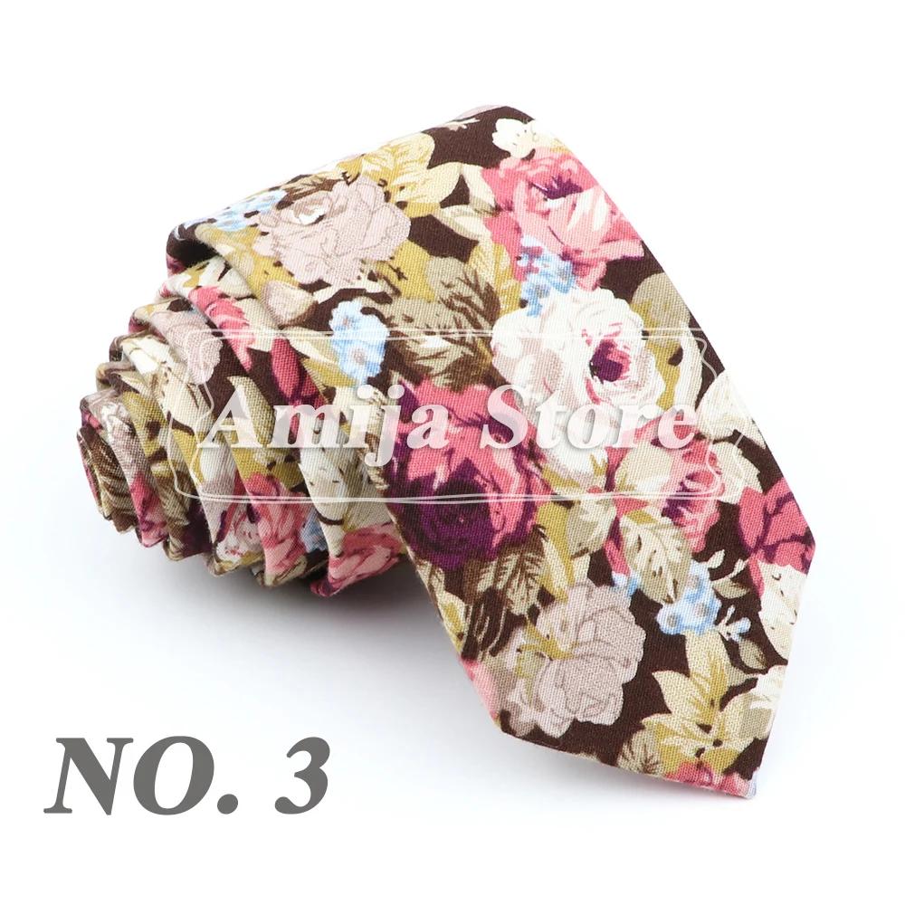 Fashion Floral Baumwolle Krawatte Für Männer Frauen Silm Krawatte Mit Blume Krawatte Für Hochzeit Geschenk Lässige Krawatten Anzüge Romantische Zubehör – Detail 5