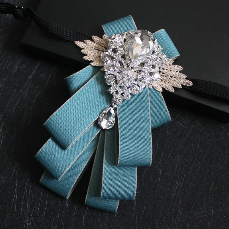 Rhinestone Bow Tie Британский мужской и женский галстук-платок со стразами, украшенный кристаллами, винтажный деловой свадебный подарок на Рождество, галстук-бабочка с лентой - Цвет: Rhinestone Bow Tie