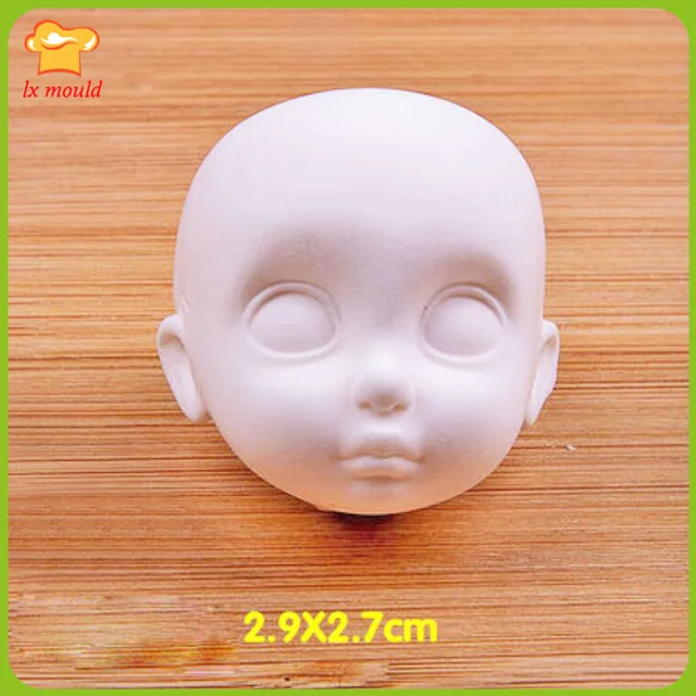 Clay Soft Pottery Figure Face Silicone Molds Doll Shape Mould Baby Face Fondant Moulds 11