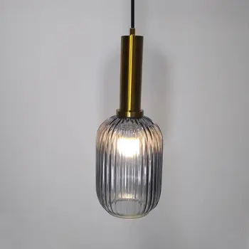 

Color Pendant Lights Glass Hanging Lamp Green Gray Shade Kitchen Dining Room Bar Nordic Led Pendant Lamp Modern luminária E27